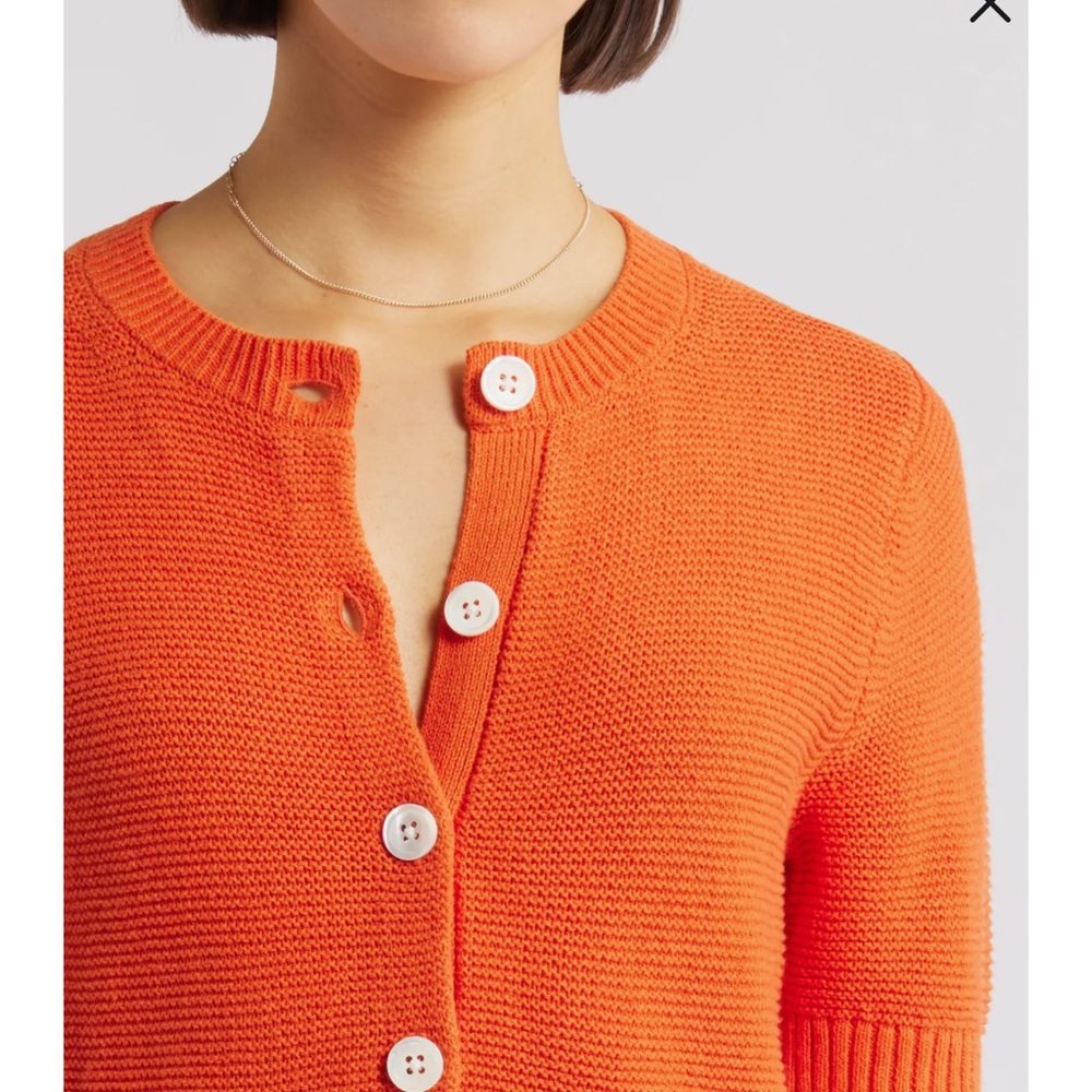 Women's Orange Button-Up Sweater